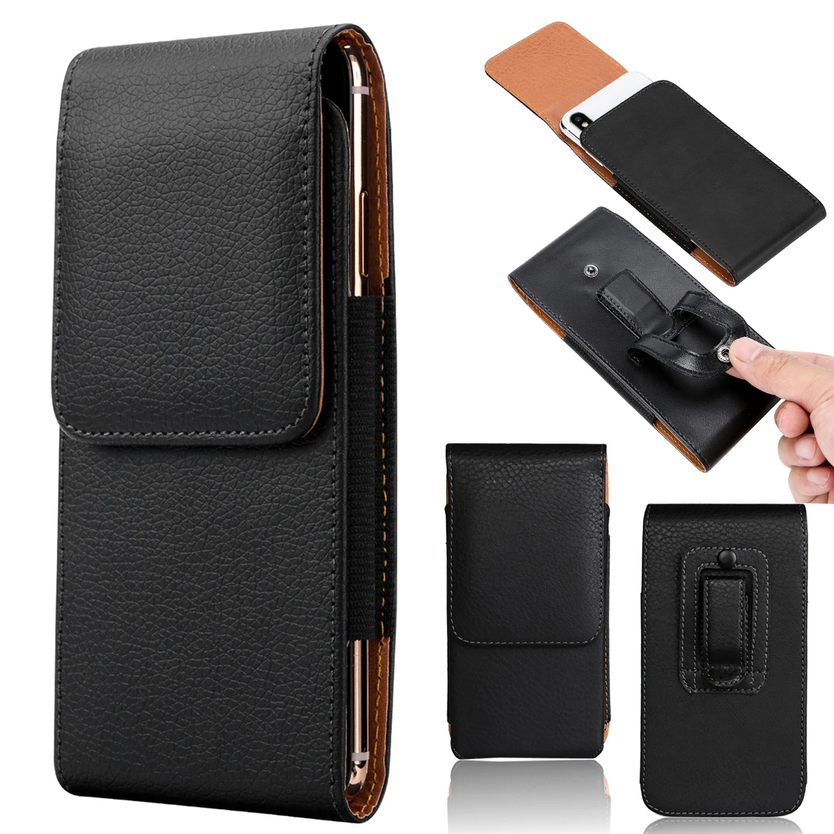 Универсальный чехол кобура для мобильного телефона Spot iPhonex кожаный с подвесным