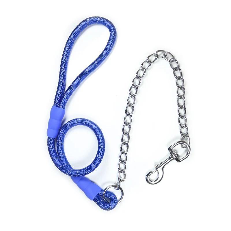 Dog Leash Nylon Durable Material Adjustable Reflective Metal Stainless Steel Chain For Small Medium Large Pets Accessories | Дом и сад