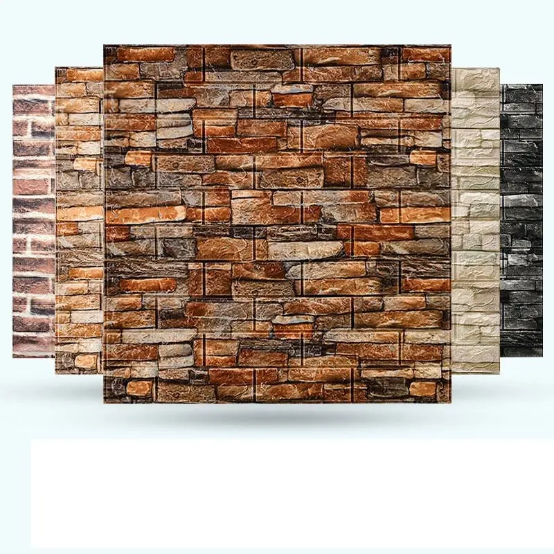 

Wallpaper Self-adhesive 3d Three-dimensional Industrial Brick Wall Sticker Shop Wall Renovation Foam Brick Waterproof Sticker