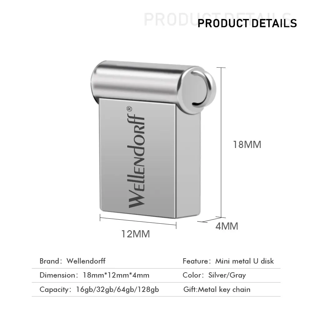Супер мини Usb флеш-накопитель, металлическая usb флешка, 128 ГБ, 64 ГБ, флешка, флеш-диск Usb 2,0, 32 ГБ, 16 ГБ, 8 ГБ, водонепроницаемая флешка