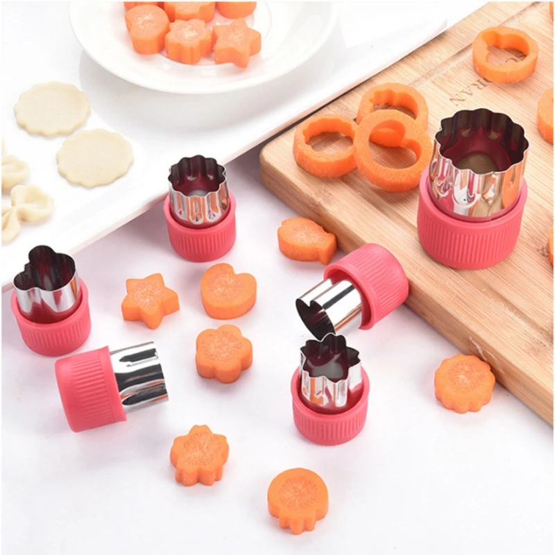 

Vegetable Fruit Cutter Stainless Steel Embossing Biscuit Mould Creative Food Flower Cutter Home Kitchen Supplies
