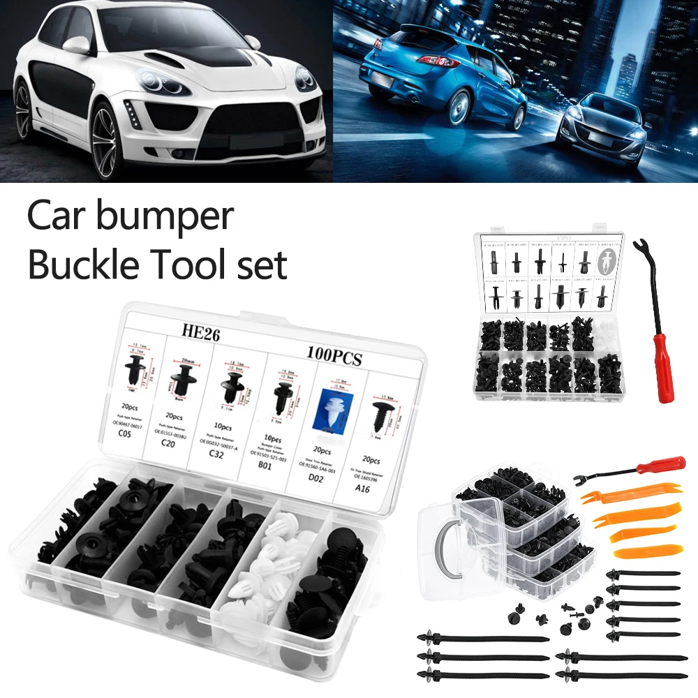 

100/350/655PCS Universal Mixed Car Bumper Fender Screw Plastic Fastener Clip With Box Set For All Auto Rivet