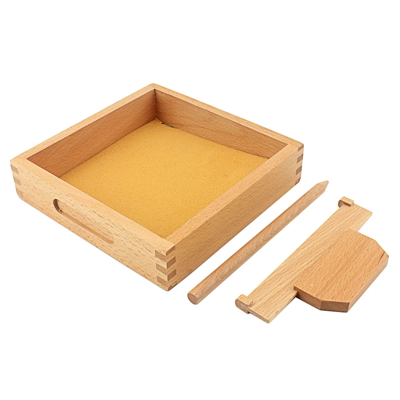 

Baby Toy Montessori Language Toy Sand Tray Writing Abilty Yellow Sand Preschool Kindergarten Training Learning Toys for Children