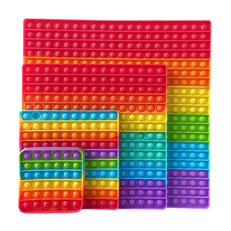 

Радужная большая игрушка 40 см с простым затемнением XXL, новинка, пузырьки, огромные игрушки-антистресс для пальцев, игрушка для снятия стрес...