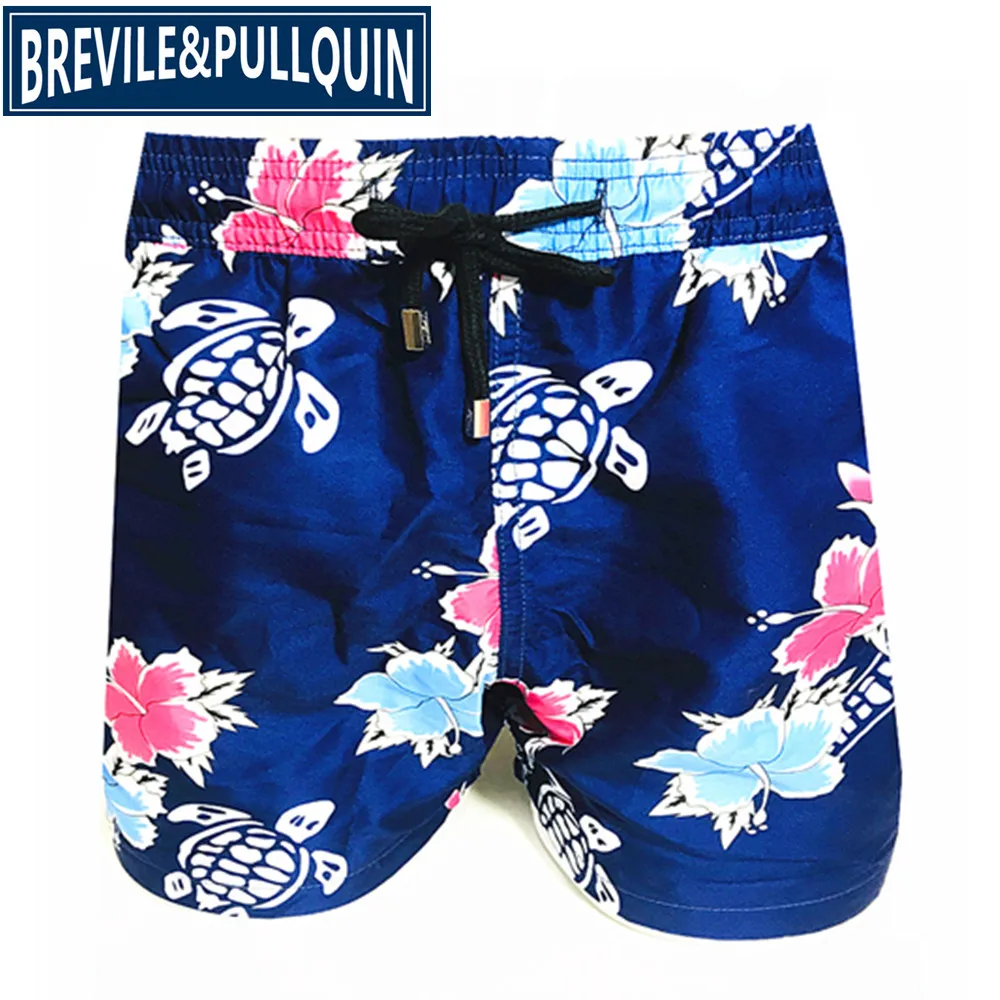 H Brand Fashion Brevile pullquin Beach Board Shorts Men Turtles Swimwear Bermuda Quick Dry Adults Swimtrunks M L XL XXL - Цвет: H