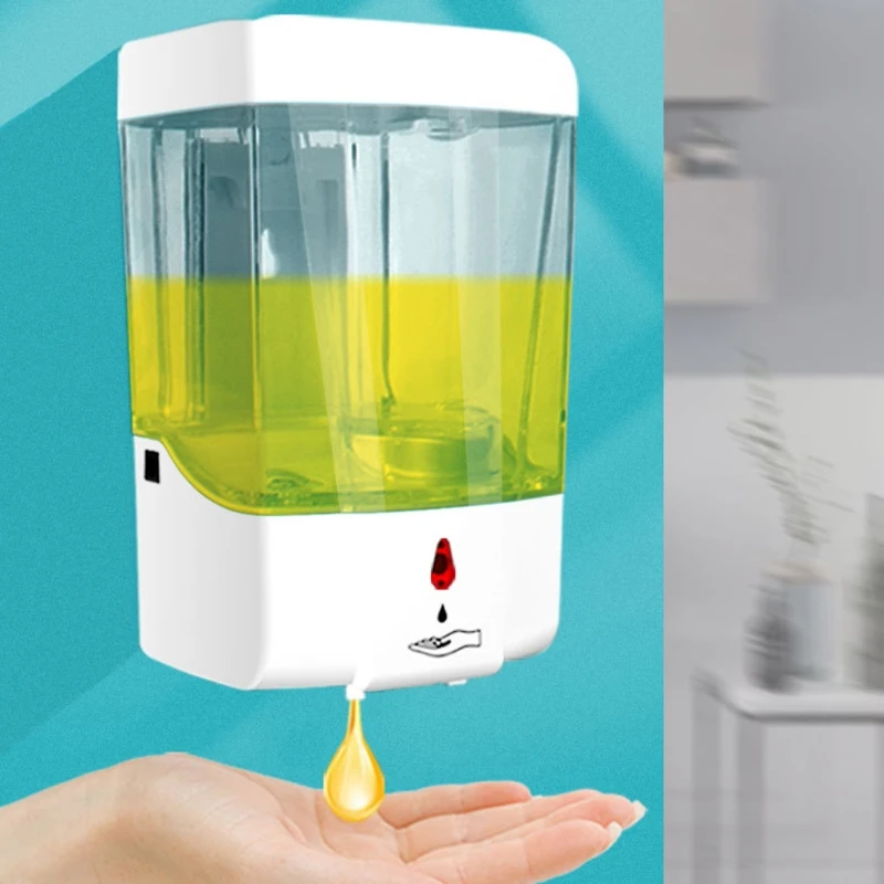 

600 мл настенный Бесконтактный сенсорный диспенсер, жидкость, автоматическая ручная стирка, для дома, туалета, ванной, душа, больницы