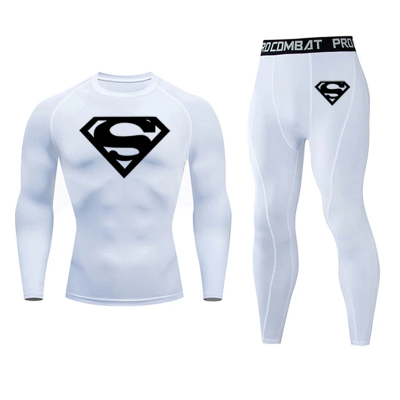 High Quality Winter Men's Thermal Underwear Set Long Sleeve T-shirt + Pants 2-pc /set Base Layer Warm Tracksuit Men Jogging Suit