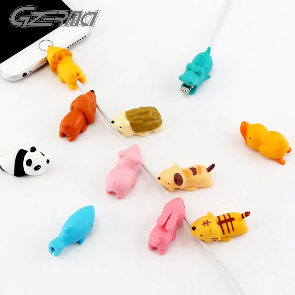 

10 Pieces Anti-break Animal Bites Cable Protector Cord Cable Data Line Protector Compatible With iPhone Samsung Android Charger