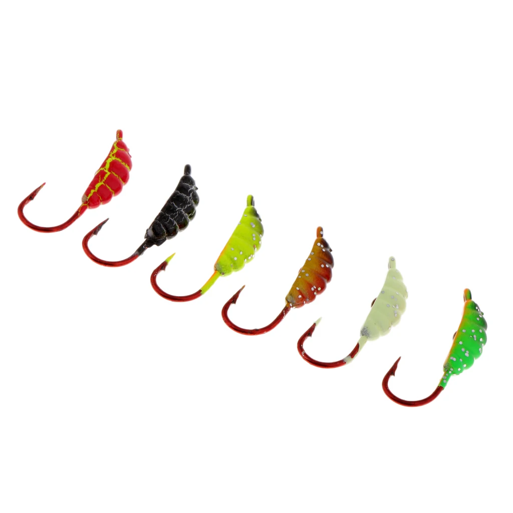 6Pcs/Set Winter Ice Fishing Hook Hard Lures Lead Jigs Head Hooks Baits | Спорт и развлечения