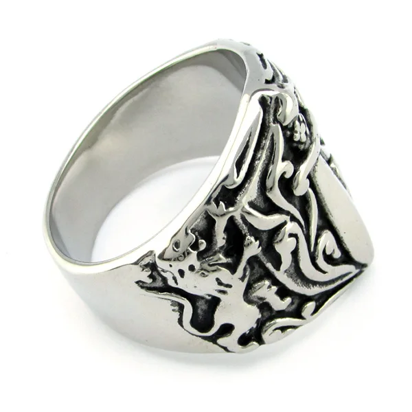 Кольцо из нержавеющей стали 316L для мужчин Винтажное кольцо с изображением