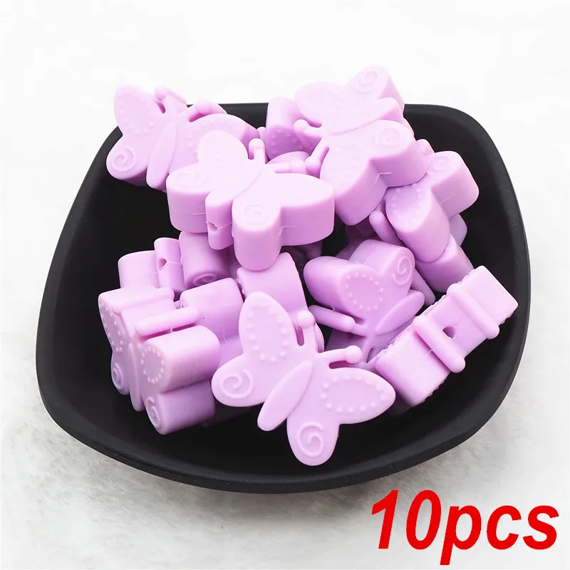 Lilac Chengkai 10 шт силиконовые бусины в форме звезды DIY детская погремушка пустышка украшения Прорезыватель для зубов игрушки изготовление 45 мм большая звезда бусины bpa бесплатно - Цвет: Lilac