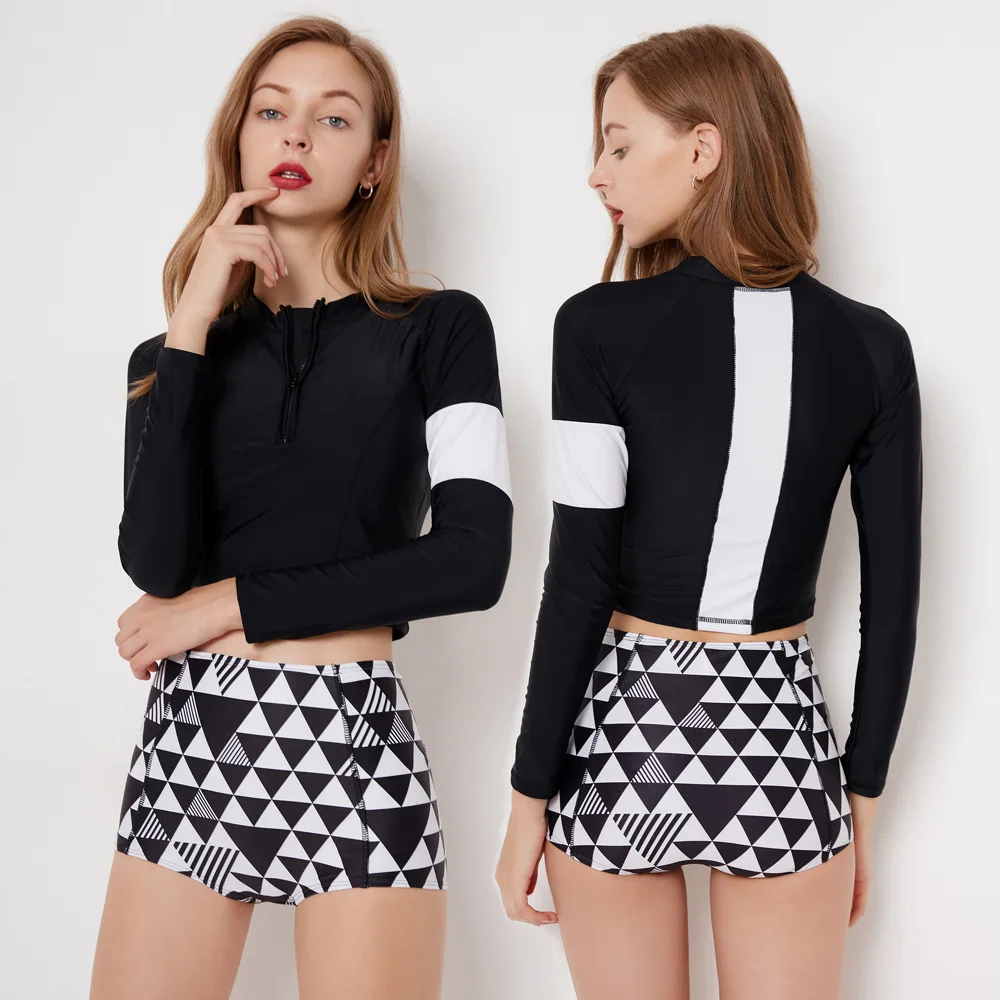 Женский раздельный купальник с длинным рукавом весенний в европейском и