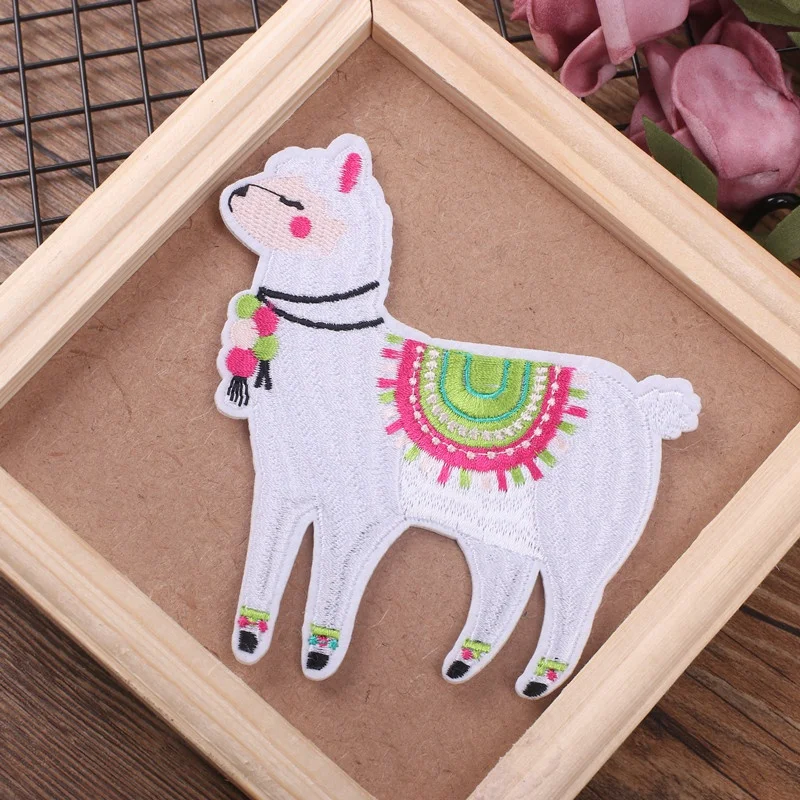 12 шт. Симпатичные нашивки с вышивкой альпака Пришивные наклейки украшение своими