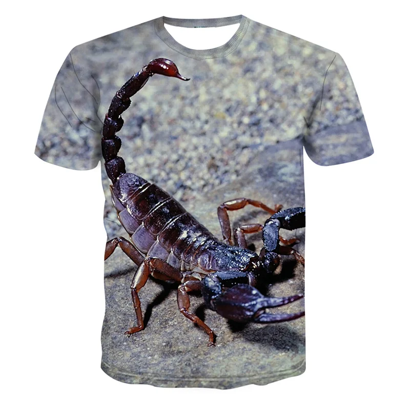 

Poison Scorpion Print Men's Tshirt Summer Casual Short Sleeve Shirts 3d Animal O-Neck Tee Mesh Breathable Quick Dry Men T-Shirt
