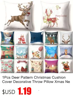 1Pcs Santa Pattern Christmas Cushion Cover 45*45 Decorative Throw Pillow Xmas New Year Home Decor Polyester Pillowcase 40543