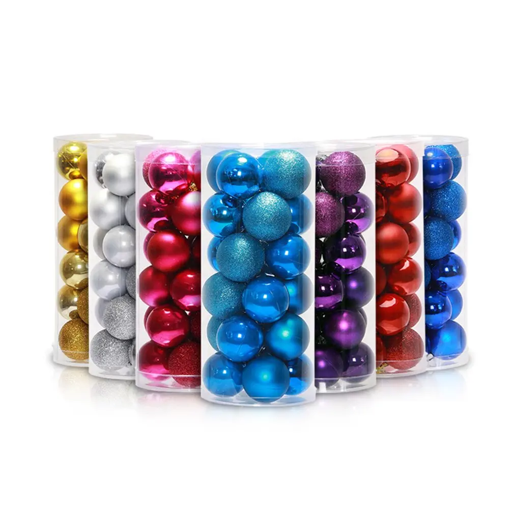 24 шт. 4 см современные блестящие шары для рождественской елки | Дом и сад