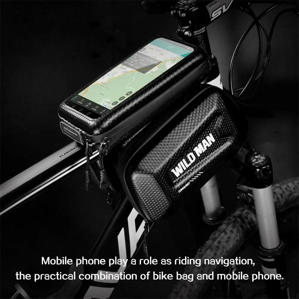 

Bicycle Top Tube Bag Shell Shape TPU Touch Screen Waterproof Bike Frame Bag