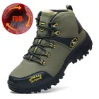 Походные ботинки; Зимняя спортивная обувь; Уличная водонепроницаемая обувь; Теплые меховые ботильоны; Мужские Противоскользящие горные кроссовки; zapatillas hombre