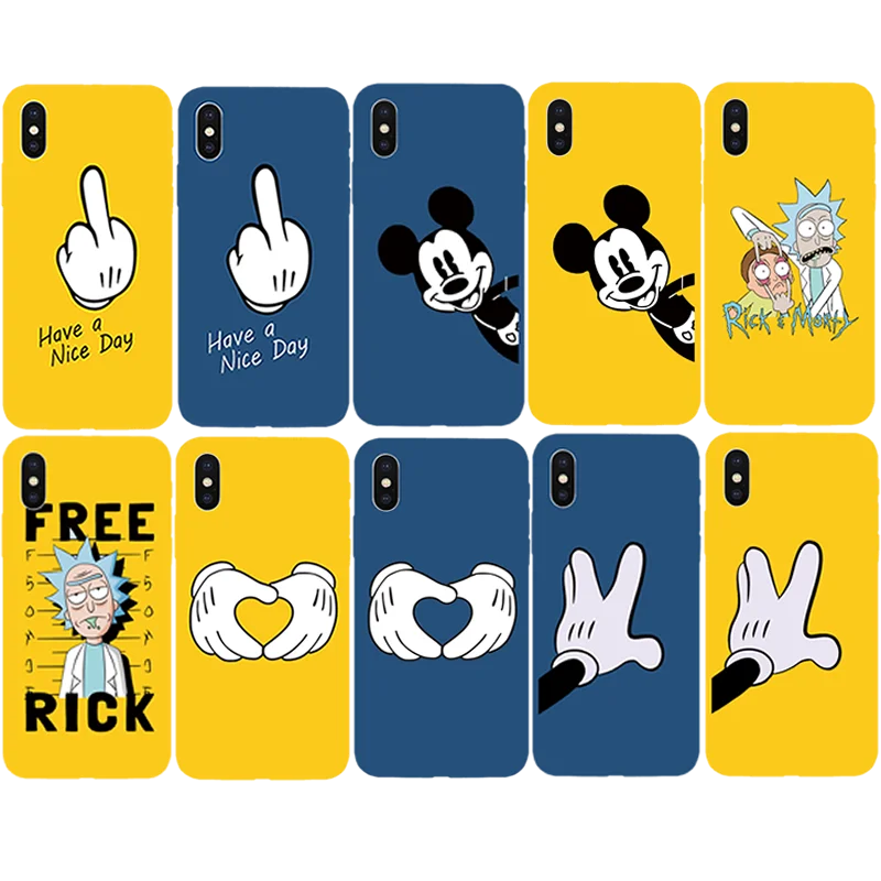 Мягкий чехол для телефона с изображением Микки и Минни Маус iPhone 7 8 Plus 6 s X Xs Max XR 5 5S SE