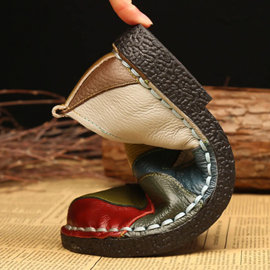 

WoMen Soft Bottom Non-slip Dance Shoes Round Head Flat Shoes Casual Shoes Mixed Color Female Flat Shoe Casual Ladies Slip On