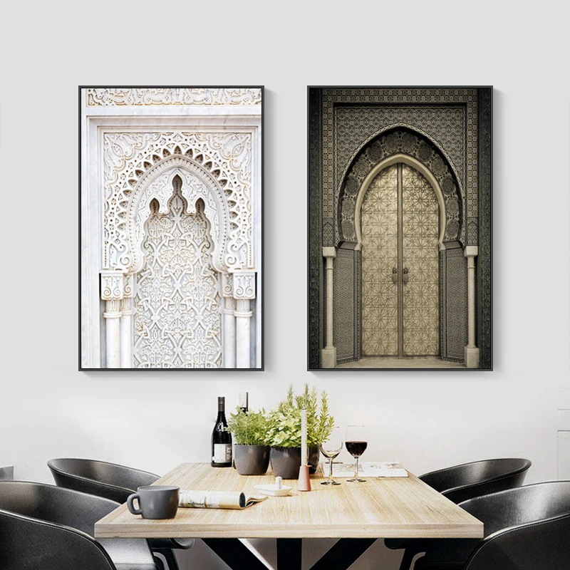 Марокканская дверь пейзаж религия скандинавский постер настенное Искусство
