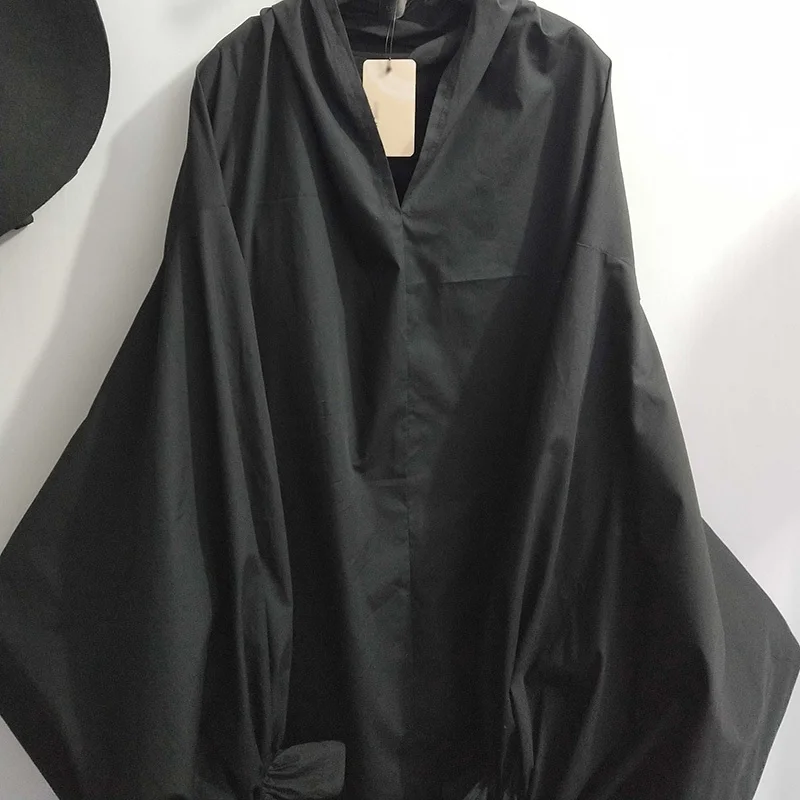 [EAM] 2021 весна лето женские стильные новые черные плиссированные Длинные Пышные