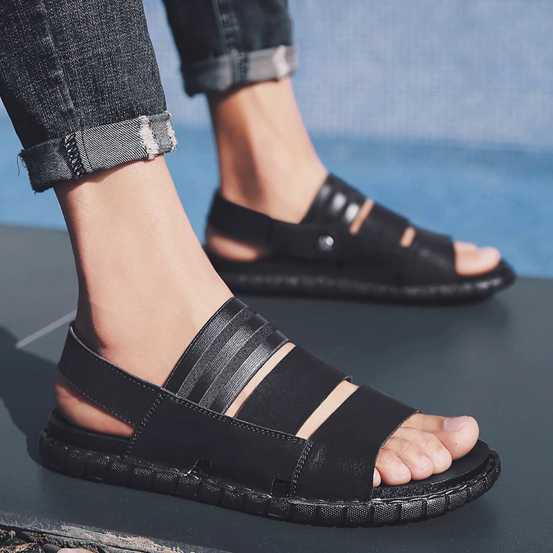 

Sandalias Homens Men Sandals In Men's Shoes Slippers Summer Mens Dress Geta Luxury Handmade Comfort Leather For 2018
