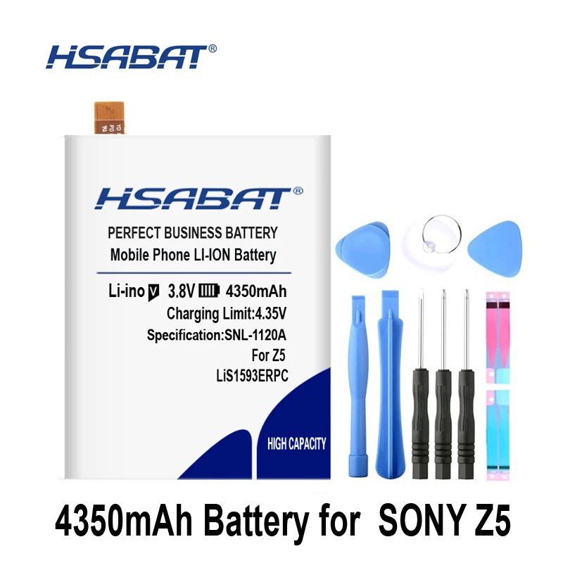 Hsabat 4350 мА/ч, LIS1593ERPC Батарея для sony Xperia Z5 E6603 E6653 E6633 E6683 E6883