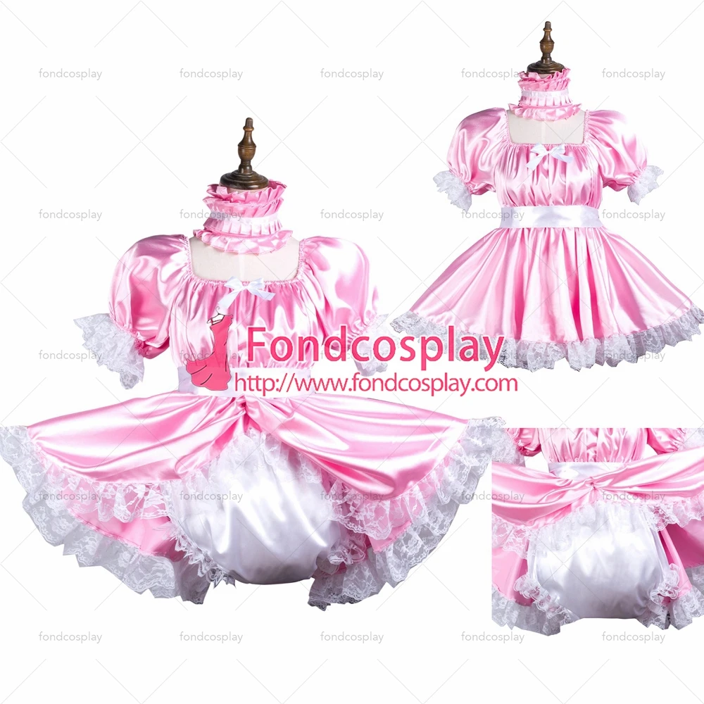 

Sissy maid satin dress lockable Uniform cosplay costume Tailor-made[G3736]
