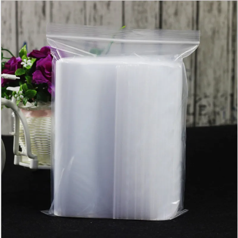 Прозрачный пластиковый закрывающийся пакет с замком-молнией поли покрытие для
