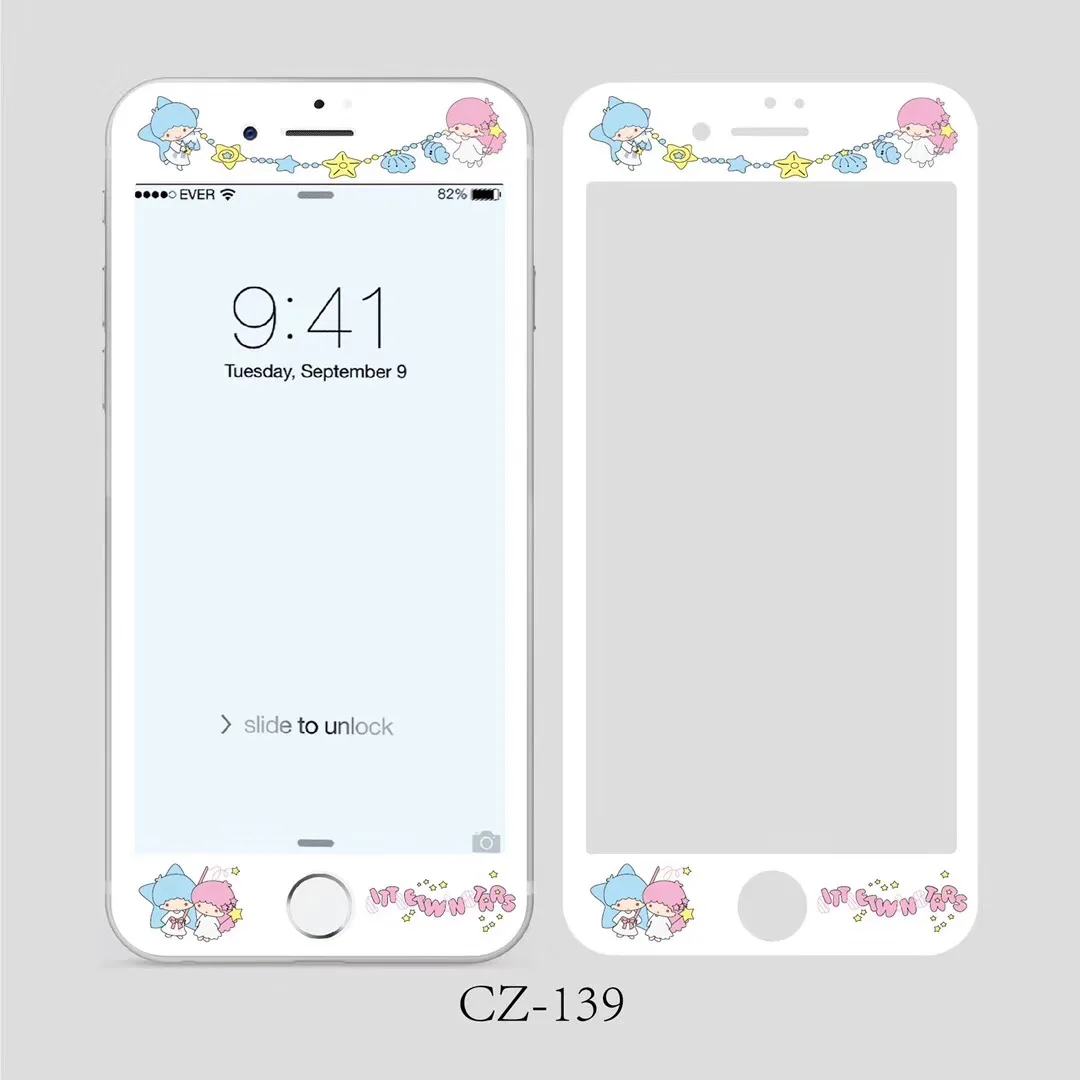 Для iPhone 7 6s 6 8 Plus 3D 9H Передняя защитная пленка из закаленного стекла с мультяшным
