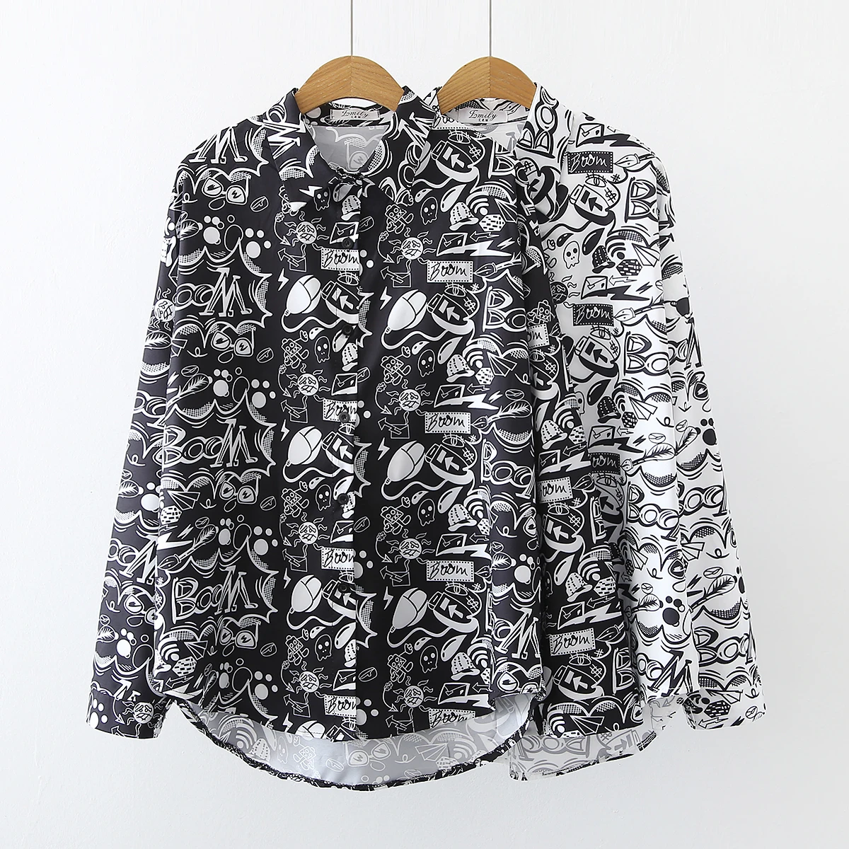 Yedinas отложной воротник уличная Женские топы и блузки футболка с граффити женские