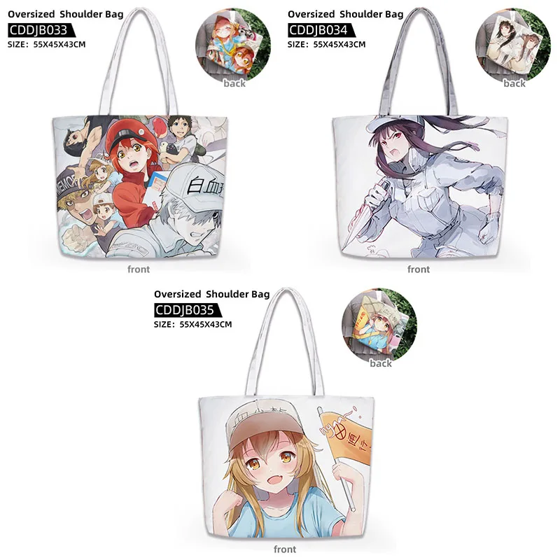 

IVYYE Cells At Work Fashion Anime Shopping Bags Casual Customized Shoulder Bag Cartoon School Travel Mom Gifts Unisex