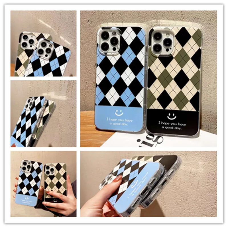 

Fashion Diamond Lattice Protective Shell For iPhone 13 12 11 Pro Max XSMAX XR X SE2 2020 8 7 Plus TPU Phone Case Anti-fall Cover