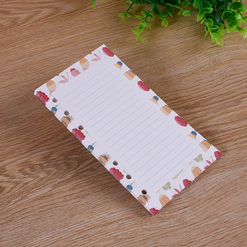 

3 Pcs Creative A7 Size Loose-Leaf Papers Practical Notebook Papers Colorful Papers with 6 Hole for Home Store School