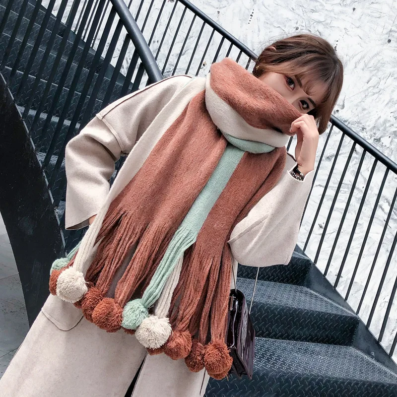 USPOP женский шарф зимний толстый теплый новый цвет большой длинный Женская шаль из
