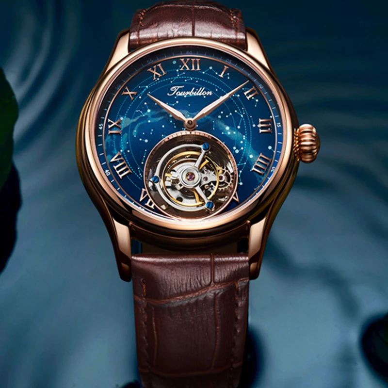 للبيع GUANQIN-ساعة توربيون من الياقوت للرجال ، ساعة ميكانيكية فاخرة من أفضل العلامات التجارية ، 100%