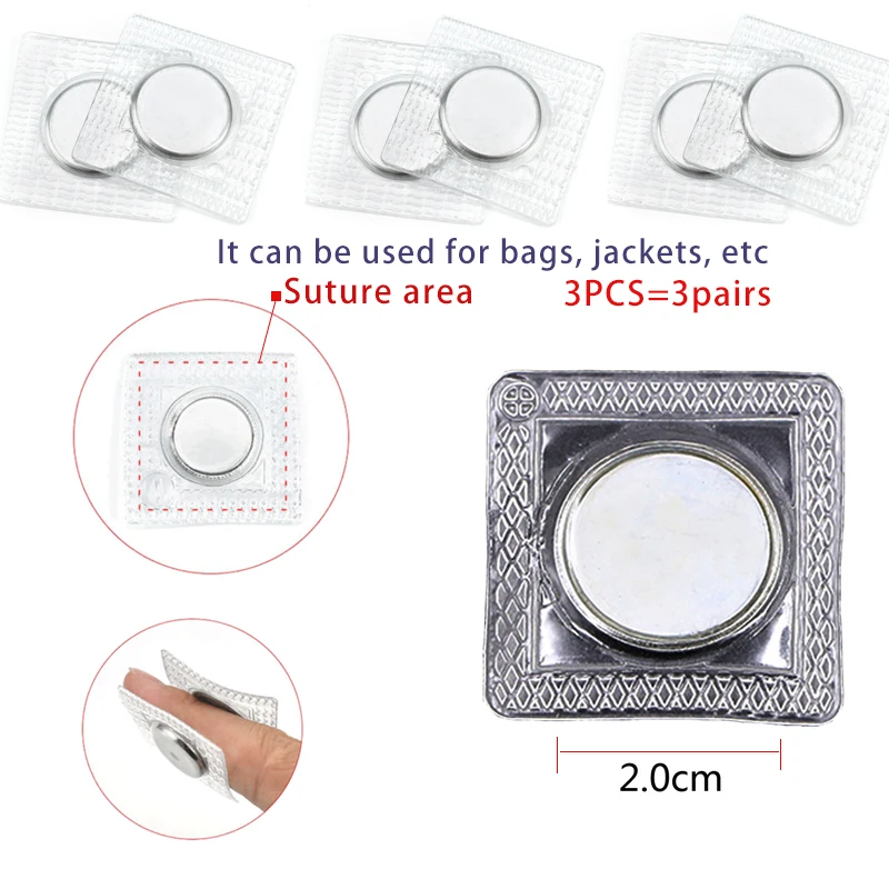 

3PCS Powerful metal concealed buckle button magnet buckle magnetic buckle coat invisible bag magnetic magnet buckle ultra-thin