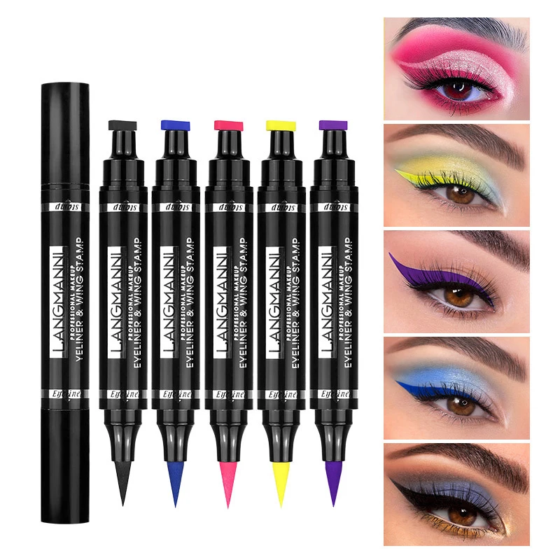 

Seal Eyeliner Double head color 5Pcs Suit Stamp pen Eye shadow Eye Pigments Lasting Effect Not Easy to Take off