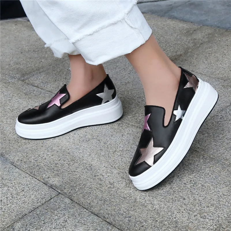 Женские лоферы без застежки FEDONAS белые туфли из натуральной кожи на плоской