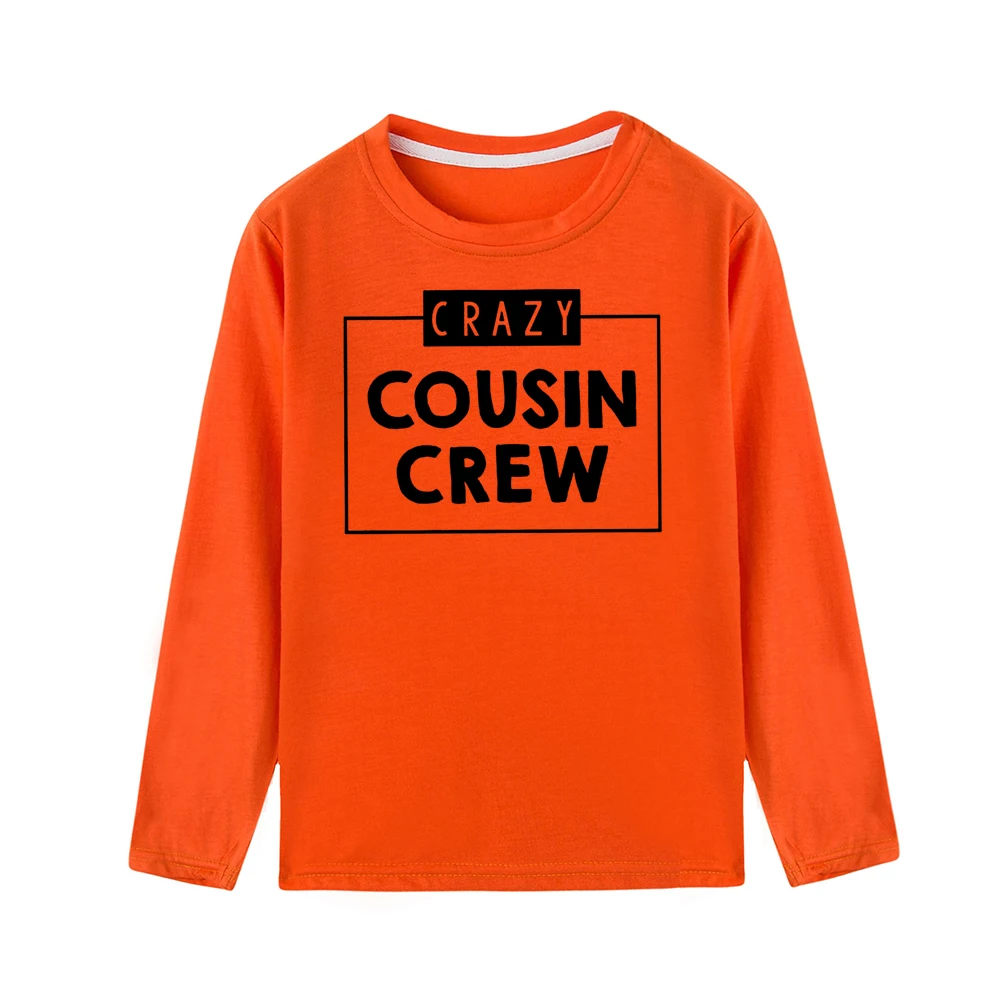 52B9-KLTOG- Детская футболка Crazy Cousin Crew; модная футболка с длинными рукавами для малышей; одинаковые футболки для мальчиков; Детские повседневные футболки с круглым вырезом - Цвет: 52B9-KLTOG-