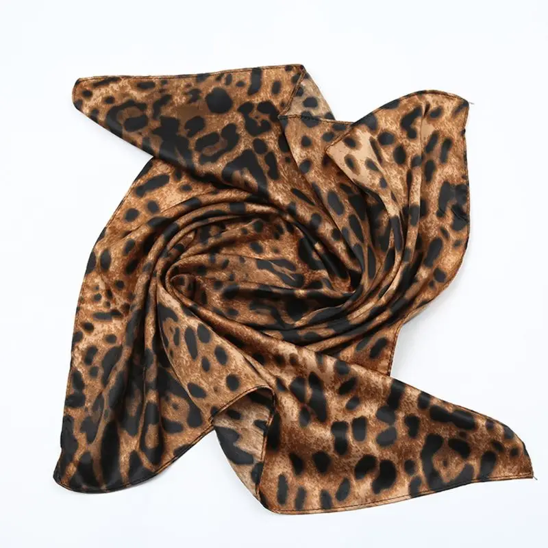

Ladies Satin Square Scarf Polka Dot Snakeskin Leopard Print Neckerchief Bandana 85WB