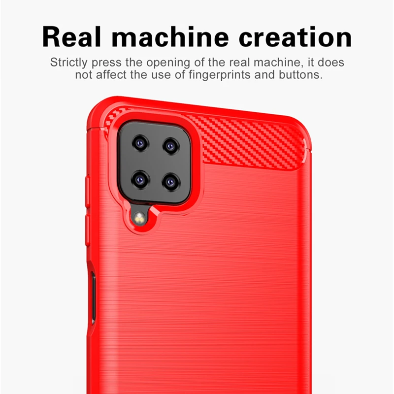 For Samsung Galaxy A12 Case Fiber Soft Silicone Cover For Samsung A12 Case Armor Cover Rubber Cover For Samsung Galaxy A12 Case