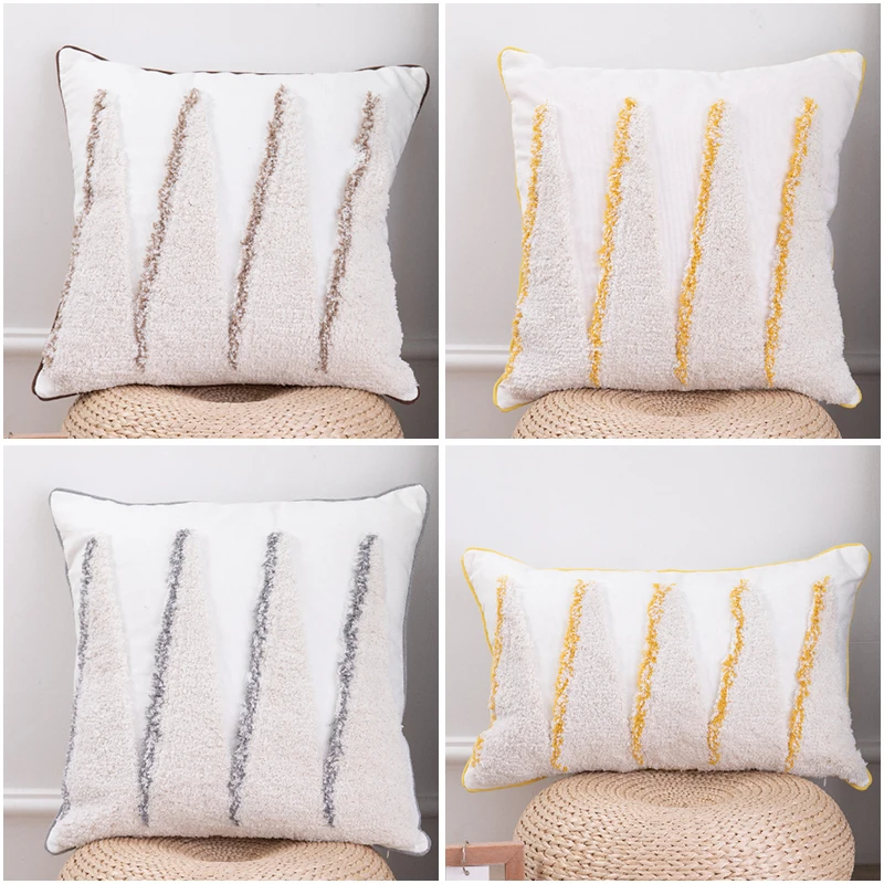 

1Pcs 45x45cm Cotton Canvas Sofa Home Decorative PillowCover Living Room Cushion Cover Throw Tufted Embroidery Pillowcase 40703