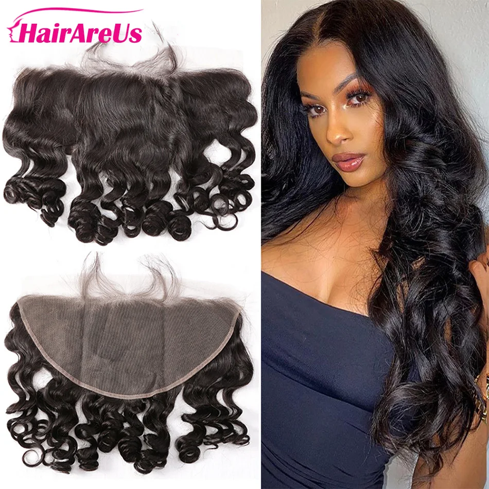 

13x4 Transparent Swiss Lace Brazilian Remy Human Hair Loose Wave Lace Closure Hair Natural Color With Baby Hair Remy