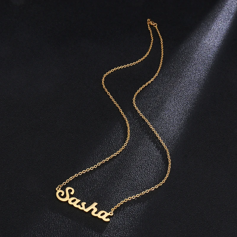 Индивидуальная ручная работа на заказ Золотая нержавеющая сталь имя кулон