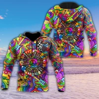 3d hoodies amazing guitar hippie color hawaii style for menwomen sweatshirt unisex spring casual pullover zipper dropshipping