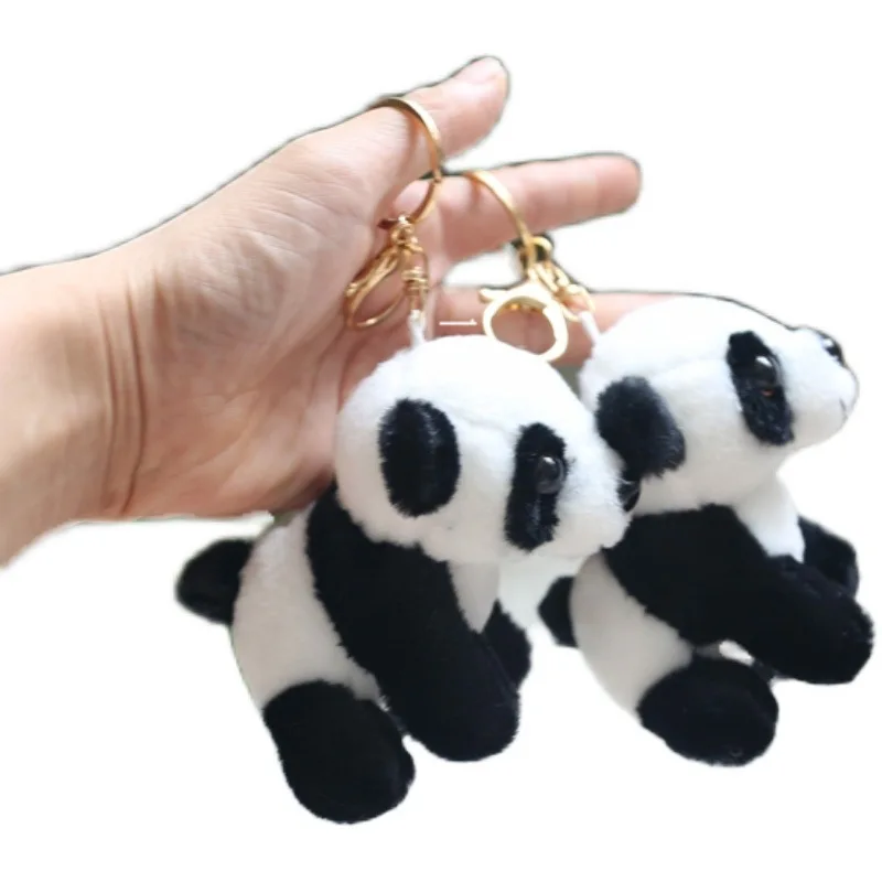 

Interesting Lovely Simulation Giant Panda Keychain Plush Toy Backpack Pendant Bag Decoration Keyring Wrist Strap Send Friend New
