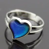 hot sales unisex fashion heart shape color changeable mood jewelry lovers couple ring men women ring engagement lovers ring
