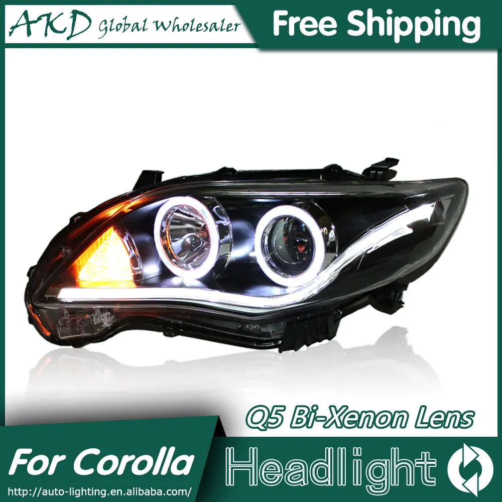 AKD автомобильный Стайлинг для Toyota Corolla 2011 2013 фары Angel Eye СВЕТОДИОДНЫЙ DRL